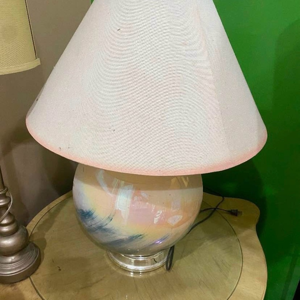 Elegant Cream and Blue Table Lamp